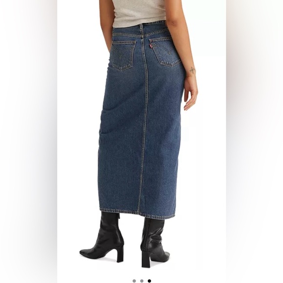 Levi's Premium Women's Mid-Rise Denim Column Ankle Skirt size 28 - Picture 3 of 3